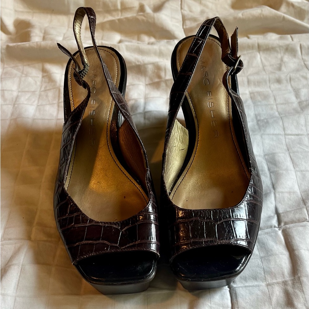 MARC FISHER  platform sling back sandal dressy